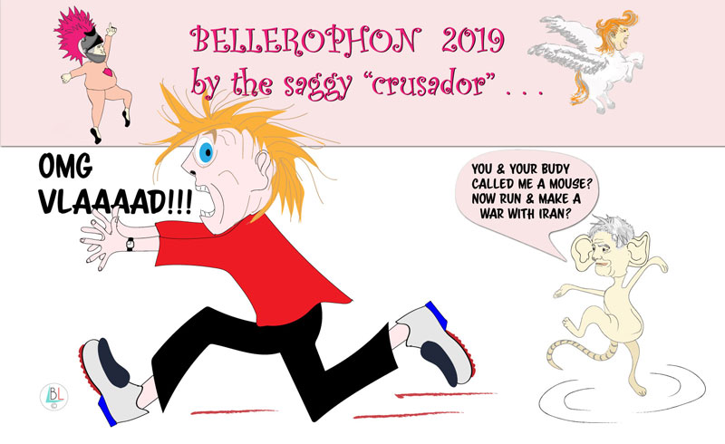 cartoon a male chased by a mouse