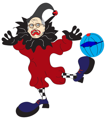 clown kicking America