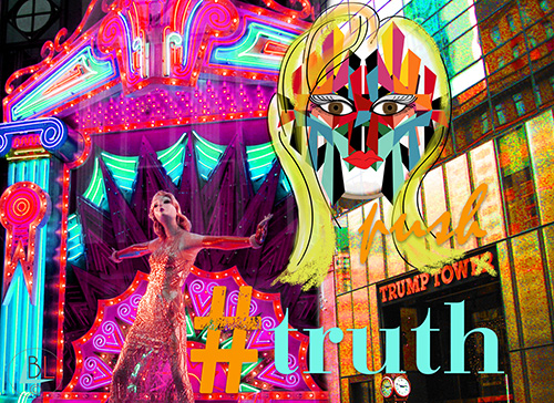 montage woman pushing away