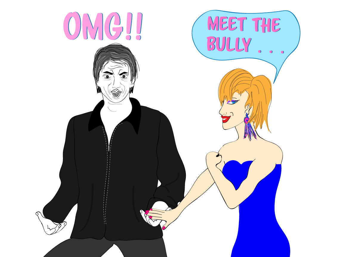 a male in panic with a female helping to calm him