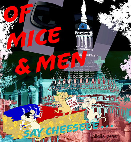 drawing of magnifier glass with people under it