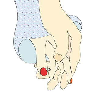 male female holding hands