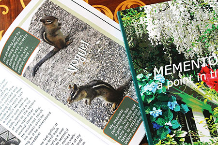 page of a book open with the image of a chipmunk