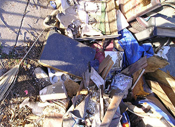 pieces of destructions after storm