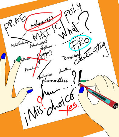 illustration lady's hand writing