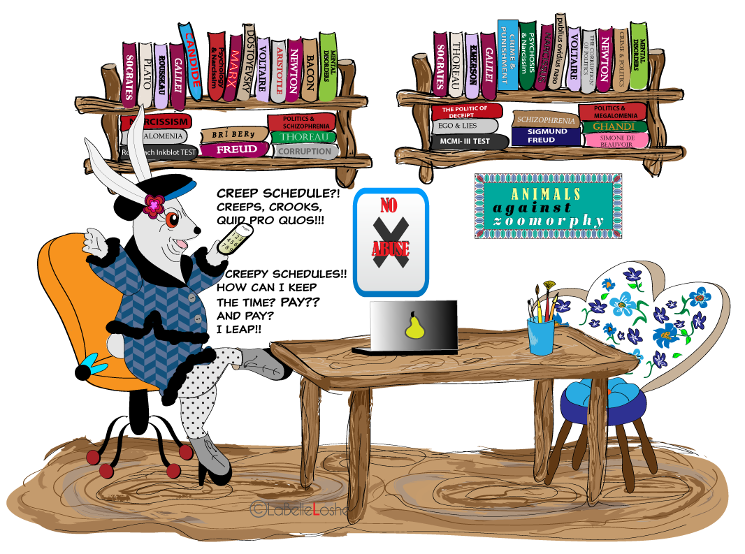 Ines the rabbit talking on the cellphone